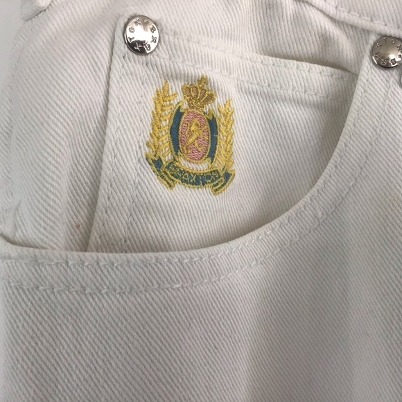 White straight leg Braxton 5 Pocket with Logo Stretch Jeans SIze 14. - Picture 4 of 10